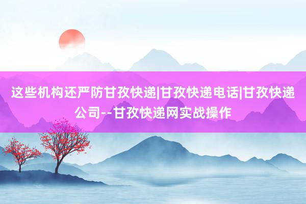 这些机构还严防甘孜快递|甘孜快递电话|甘孜快递公司--甘孜快递网实战操作